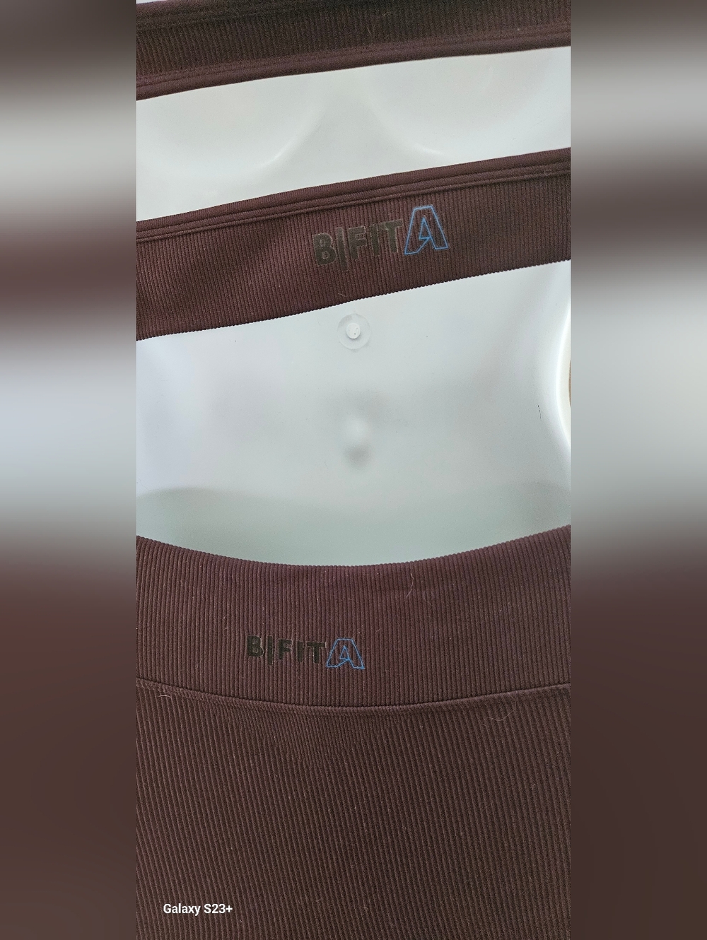 B|Fit Ribbed Compression Set – Plum/Brown - Picture 3 of 6